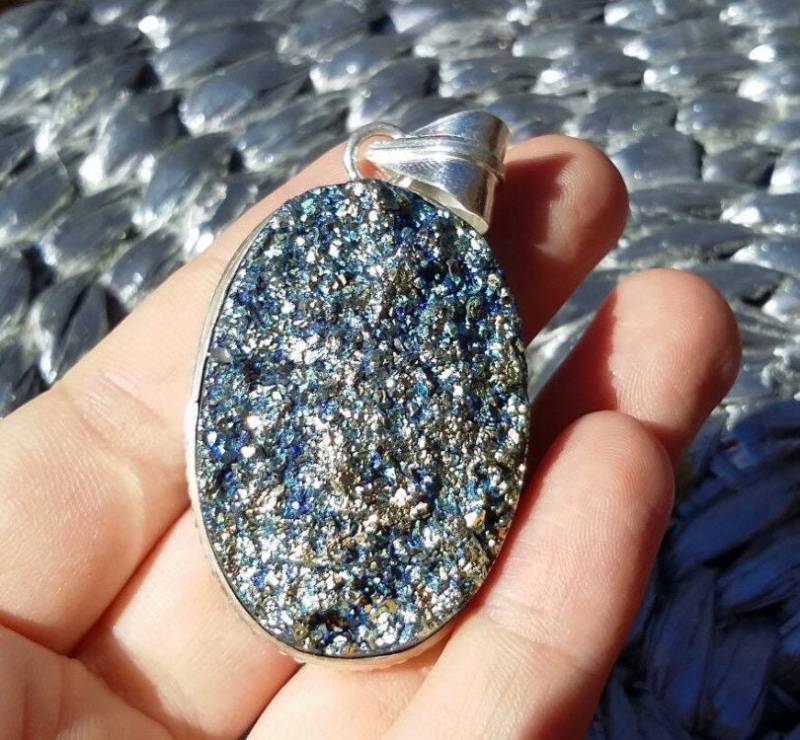 Titan Druzy, Silber Anhänger Halskette von iLLstyles