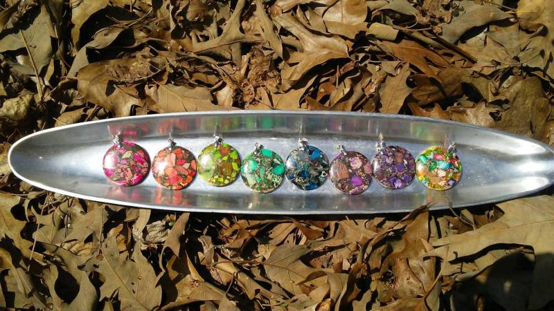 Wunderschöne Sediment Jaspis Stein Anhänger Halskette. 8 Verschiedene Farben Zur Auswahl von iLLstyles