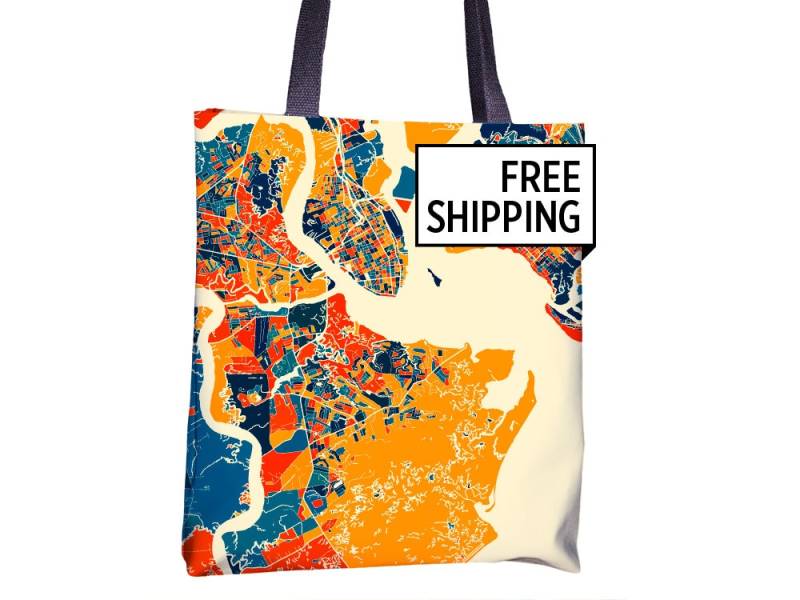 Charleston Karte Stoffbeutel - South Carolina Beutel 15 X von iLikeMaps