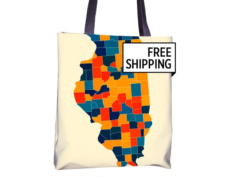 Illinois Landkarte Stoffbeutel - Il Karte Beutel 15 X Illinois Landkarte Stoffbeutel - Il Karte Beutel 15 X von iLikeMaps