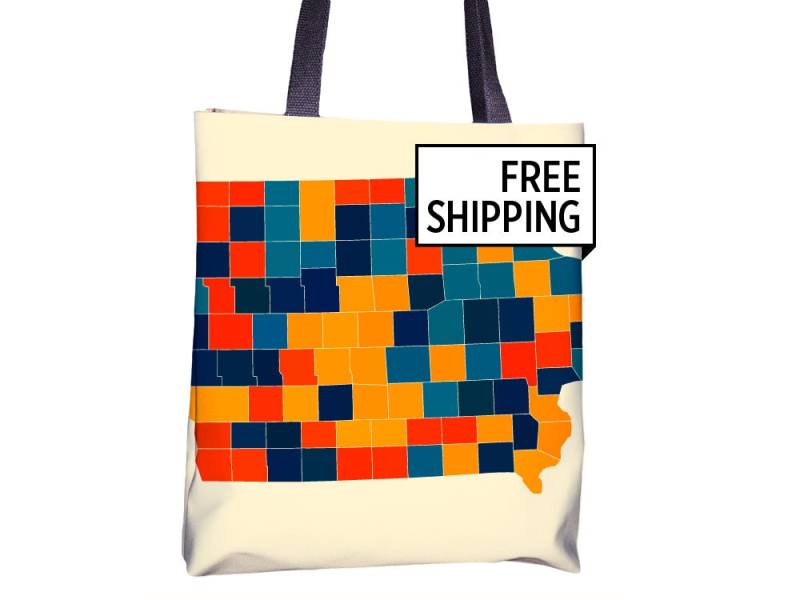 Iowa Landkarte Stoffbeutel - Ia Karte Beutel 15 X von iLikeMaps