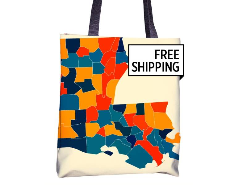 Louisiana Karte Stoffbeutel - La Beutel 15 X Louisiana Karte Stoffbeutel - La Beutel 15 X von iLikeMaps