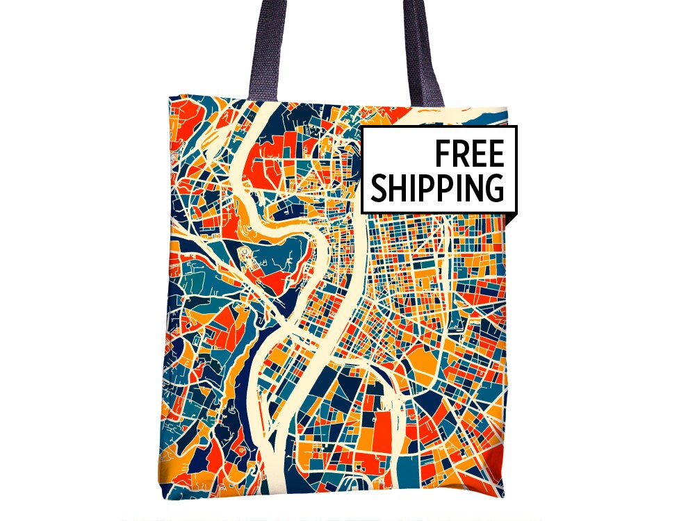 Lyon Karte Stoffbeutel - Frankreich-Karte-Beutel 15 X von iLikeMaps