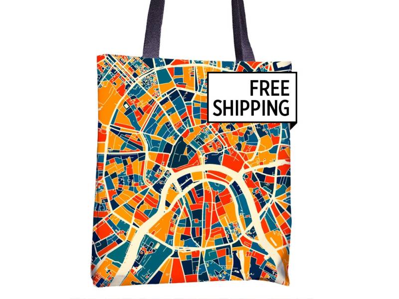 Moskau Stadtplan Stoffbeutel - Russland Karte Beutel 15 X von iLikeMaps