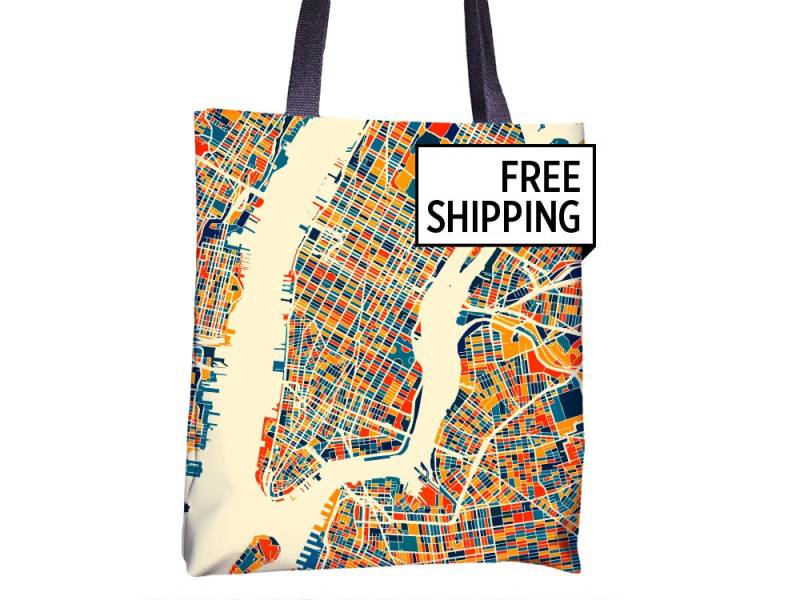 New York City Map Stoffbeutel - Karte Beutel 15 X von iLikeMaps