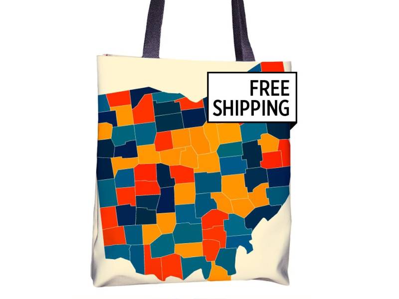 Ohio Karte Stoffbeutel - Oh Beutel 15 X von iLikeMaps