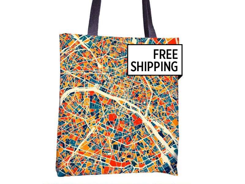 Paris Karte Stoffbeutel - Frankreich-Karte-Beutel 15 X Paris Karte Stoffbeutel - Frankreich-Karte-Beutel 15 X von iLikeMaps