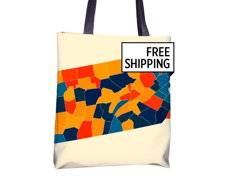 Pennsylvania Karte Stoffbeutel - Pa Beutel 15 X von iLikeMaps