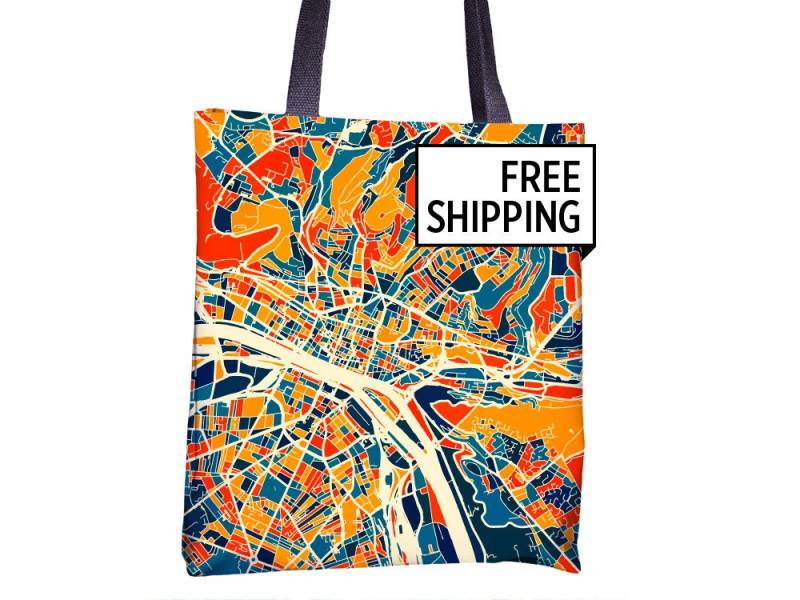 Rouen Karte Stoffbeutel - Normandie Beutel 15 X von iLikeMaps