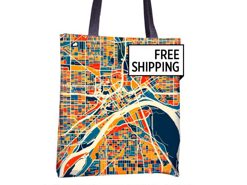 St Paul Anzeigen Stoffbeutel - Minnesota Karte Beutel 15 X von iLikeMaps