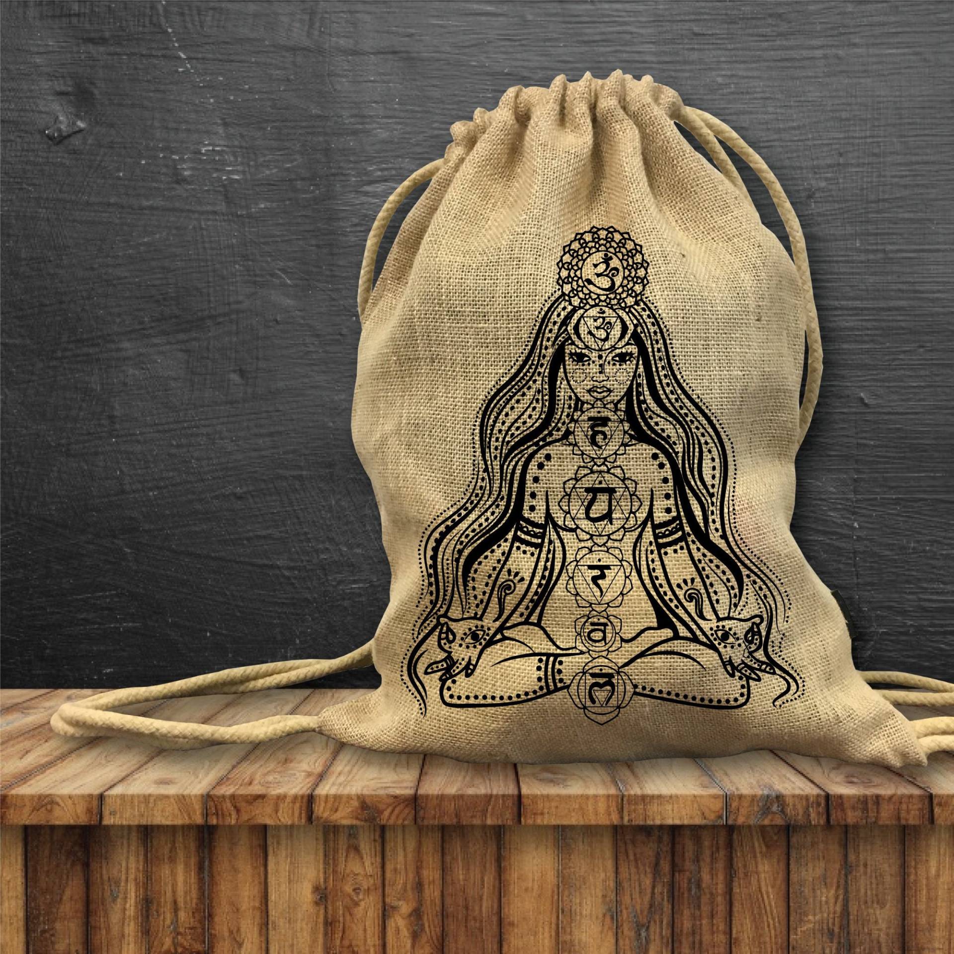 Kordelzug-Rucksack | Chakren. Schultüte. Gürteltasche. Umweltfreundliche Jute von iLoveHeyJute