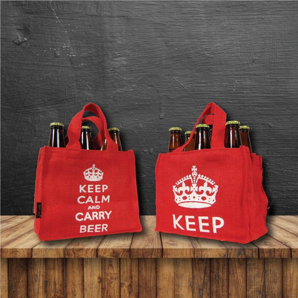 Paar Zwei Keep Calm & Carry Bier 6-Pack Bierflaschenbeutel. Einzigartiges Geschenk Für Bierliebhaber, Großbritannien, & On von iLoveHeyJute
