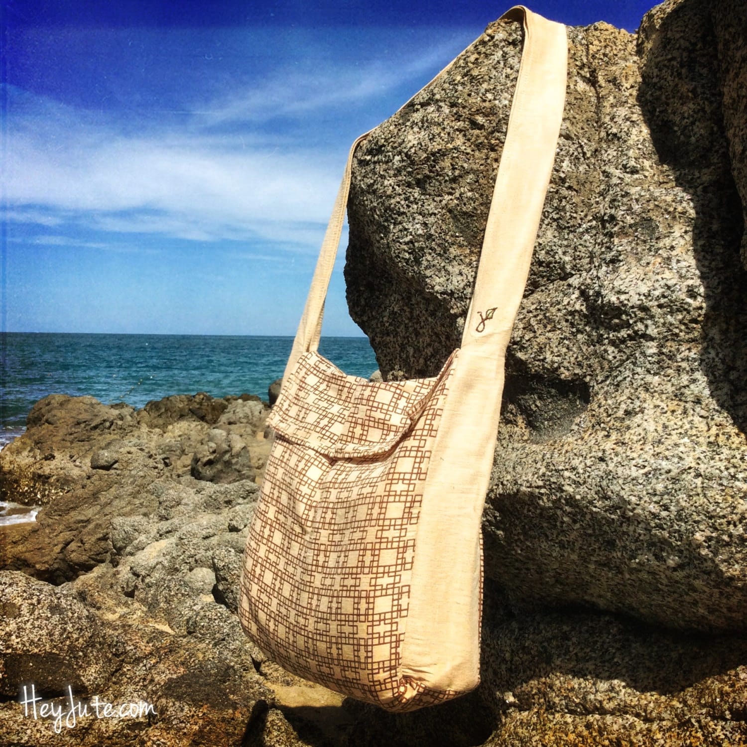 Umhängetasche Aus Jute - "Pipeline Khaki" von iLoveHeyJute