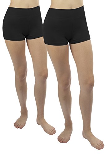 iloveSIA 2X Short Damen Yoga Sport Shorty Schwarz Sport Hosen Strecken Laufen Shorts,S von iloveSIA