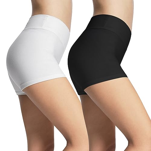 iloveSIA Shorts Damen Fitness Kurze Schwarz+weiß Sporthose Frauen Shorty Frau Badeshorts, L von iloveSIA