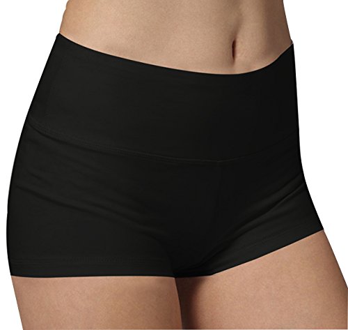 iloveSIA Shorts Damen Fitness Kurze Schwarz Sporthose Frauen Shorty Frau Blickdicht, L von iloveSIA