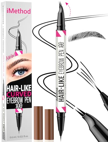 iMethod Curved Augenbrauenstift -Eyebrow Pencil 2-in-1 Dual-Ended Augenbrauenstift mit gebogener Spitze & präziser Bürstenspitze, Microblading-Augenbrauenstift für natürlich Augenbrauen, Black von iMethod