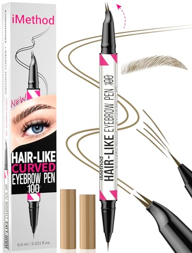 iMethod 2-in-1 Dual-Ended Augenbrauenstift mit gebogener & präziser Spitze - Microblading-Augenbrauenstift für natürliche Light Brown Augenbrauen von iMethod