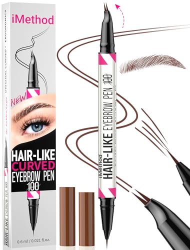 iMethod Curved Augenbrauenstift -Eyebrow Pencil 2-in-1 Dual-Ended Augenbrauenstift mit gebogener Spitze & präziser Bürstenspitze, Microblading-Augenbrauenstift für natürlich Augenbrauen, Reddish Brown von iMethod