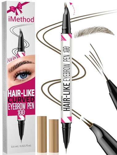iMethod Curved Microblading Augenbrauenstift - Eyebrow Pencil 2-in-1 Dual-Ended Augenbrauenstift, Eyebrow Pen with Curved Tip & Präziser Pinselspitze Erzeugt Natürliche Augenbrauen, Brown von iMethod