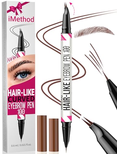 iMethod Curved Microblading Augenbrauenstift - Eyebrow Pencil 2-in-1 Dual-Ended Augenbrauenstift, Eyebrow Pen with Curved Tip & Präziser Pinselspitze Erzeugt Natürliche Augenbrauen, Reddish Brown von iMethod
