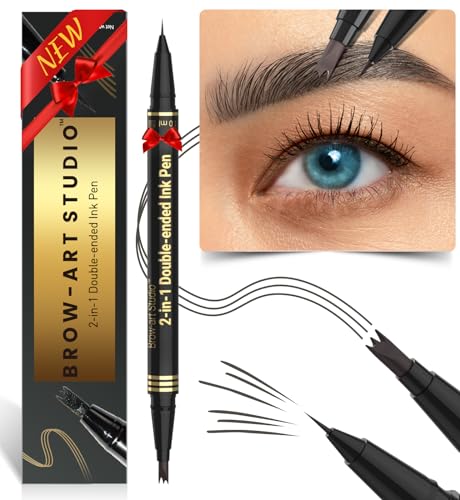 iMethod Microblading Augenbrauenstift - Eyebrow Pencil 2-in-1 Dual-Ended Augenbrauenstift mit 3-Micro-Gabelspitzen-Applikator & präziser Pinselspitze erzeugt natürliche Augenbrauen, Dark Grey von iMethod