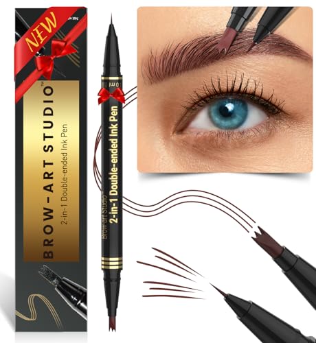iMethod Microblading Augenbrauenstift - Eyebrow Pencil 2-in-1 Dual-Ended Augenbrauenstift mit 3-Micro-Gabelspitzen-Applikator & präziser Pinselspitze erzeugt natürliche Augenbrauen, Reddish Brown von iMethod
