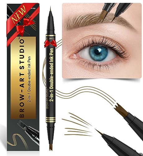 iMethod Microblading Augenbrauenstift - Eyebrow Pencil 2-in-1 Dual-Ended Augenbrauenstift mit 3-Zinken-Micro-Gabelspitzen-Applikator & präziser Pinselspitze erzeugt natürliche Augenbrauen, Hellbraun von iMethod