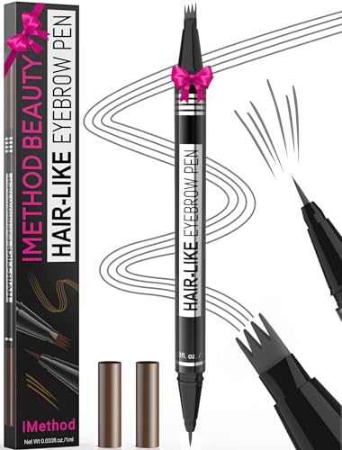 iMethod Microblading Augenbrauenstift - Eyebrow Pencil 2-in-1 Dual-Ended Augenbrauenstift mit 4-Micro-Gabelspitzen-Applikator & präziser Pinselspitze erzeugt natürliche Augenbrauen, Grey von iMethod