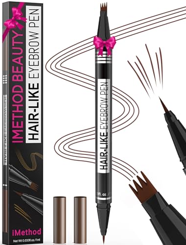 iMethod Microblading Augenbrauenstift - Eyebrow Pencil 2-in-1 Dual-Ended Augenbrauenstift mit 4-Micro-Gabelspitzen-Applikator & präziser Pinselspitze erzeugt natürliche Augenbrauen, Reddish Brown von iMethod