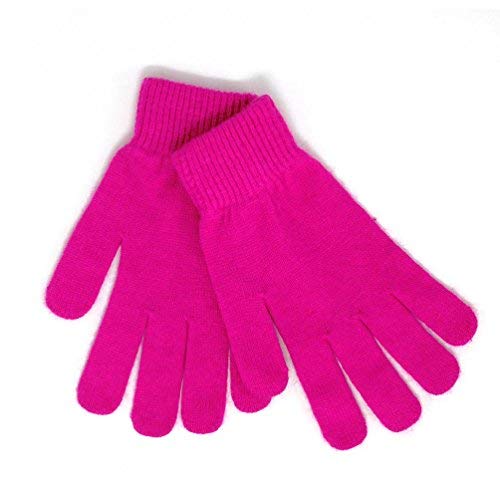 Mongolien-Handschuhe, 100 % reiner Kaschmir, für Damen, Herren, volle Finger, warme Wolle Gr. 85, rose von iMongol