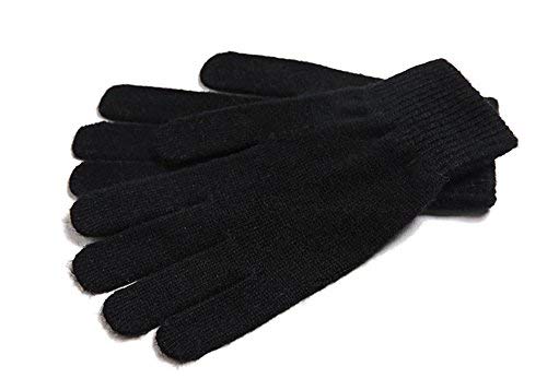 iMongol Damen-Handschuhe aus reinem Kaschmir, volle Finger, warme Wolle, FBA, Schwarz , 38 von iMongol