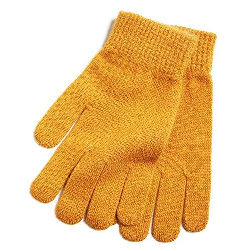 iMongol - Pure Kaschmir-Handschuhe für Damen, volle Finger, Fäustlinge, warme Wolle, gelb, 85 von iMongol