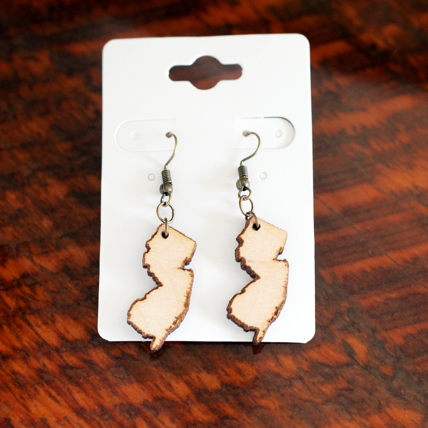 New Jersey Ohrringe | Laser Cut Wood Nj State Jewelry New Jersey Ohrringe | Laser Cut Wood Nj State Jewelry von iNKthePRINT