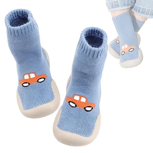 0-3Y Baby Sockenschuhe Unisex Kleinkind Adventure Sterne Socken Jungen Mädchen Stricken Hausschuhe Socken mit rutschfest Gummisohle Baby Lauflernschuhe von iNelihoo