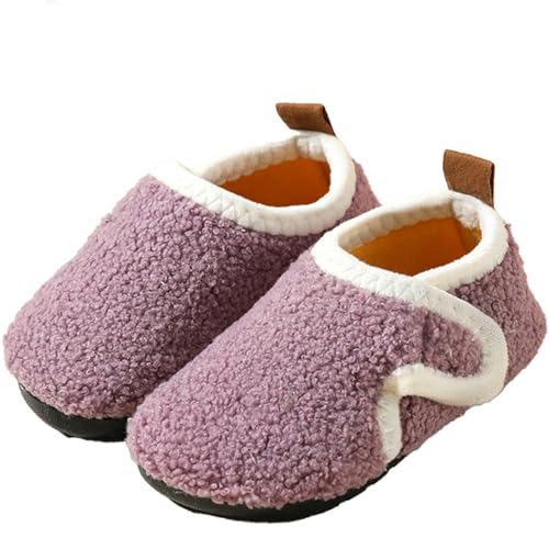 Kinder Plüsch Hausschuhe Jungen Mädchen Winter Warm Pantoffel Kleinkind rutschfest Slippers Indoor Leicht Weiche Hausschuhe Neugeborenen Lauflernschuhe Kuschelige Fleece-Stiefel für Baby 0-5 Jahre von iNelihoo