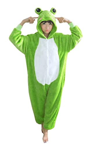 iNewbetter Halloween-Kostüme Schlafanzug Kostüm Cosplay Kigurumi Onesie Pyjama Frosch, Dunkelgrüner Frosch, L von iNewbetter