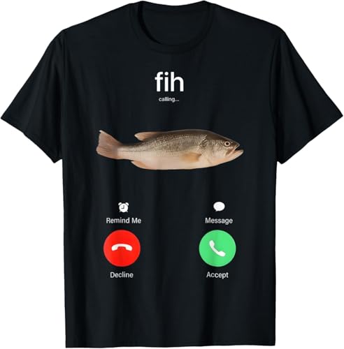 iNexTone Fih Calling Remind Me Message Decline Accept Phone Call Fish T-Shirt, Schwarz , M iNexTone Fih Calling Remind Me Message Decline Accept Phone Call Fish T-Shirt, Schwarz , M von iNexTone