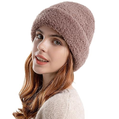 Winter Damen Verdickt Mütze Warme Plüsch Beanie Thermo Strickmütze Unisex Fleecefutter Slouchy Hüte Fuzzy Hut Chunky Mützen Winter Mütze Outdoor Reiten Radfahren Ski Arbeiten Mütze für Männer Frauen von iNszkoos