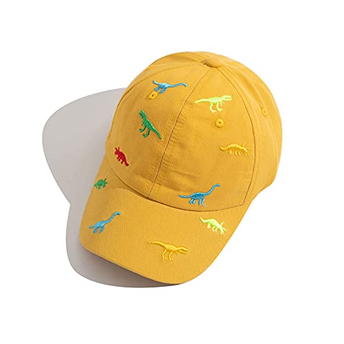 iNszkoos Kinder Basecap für Jungen Mädchen Dinosaurier-Stickerei，UV-Schutz-Kappe Cap Golf Baseball Sport käppis für Kinder Sommer(Gelb) von iNszkoos