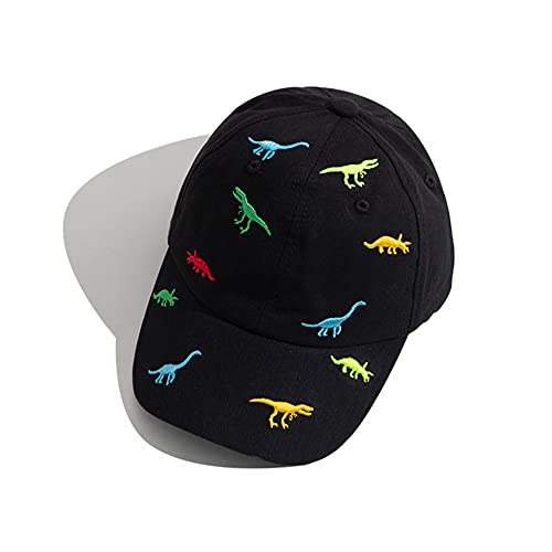 iNszkoos Kinder Basecap für Jungen Mädchen Dinosaurier-Stickerei，UV-Schutz-Kappe Cap Golf Baseball Sport käppis für Kinder Sommer(Schwarz) von iNszkoos