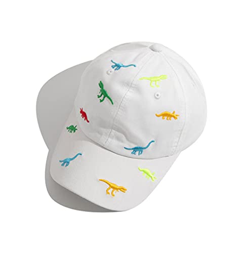 iNszkoos Kinder Basecap für Jungen Mädchen Dinosaurier-Stickerei，UV-Schutz-Kappe Cap Golf Baseball Sport käppis für Kinder Sommer(Weiß) von iNszkoos