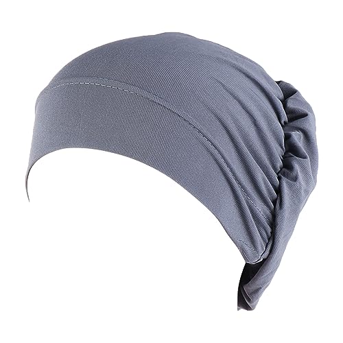 Tennis Griffband Neon Chemo-Hüte, Stirnband, muslimischer Turban-Schal, weicher, lässiger Haarbezug Schweißbänder Stirn Herren (Grey, One Size) von iOoppek