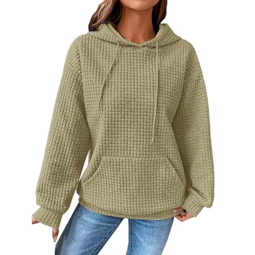 iOoppek Geschenkkarte Damen-Kapuzenpullover, leichte Pullover-Oberteile Last Minute Angebote Damen (Coffee, M) von iOoppek