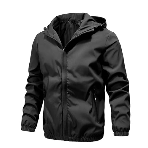 iOoppek Herren und Winterjacke Herren Outdoor Four Seasons Bergsteigerjacke Herrenjacke Herren Mantel Damen (A-Black, L) von iOoppek