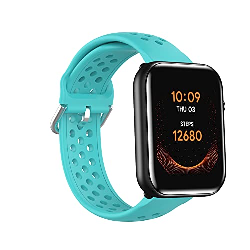Silikon-Ersatzband kompatibel mit TicWatch GTH/Ticwatch 2 Smartwatch für Herren und Damen, atmungsaktives Sport-Uhrenarmband, kompatibel für Ticwatch GTH/Ticwatch E Armband, Blaugrün von iPartsonline