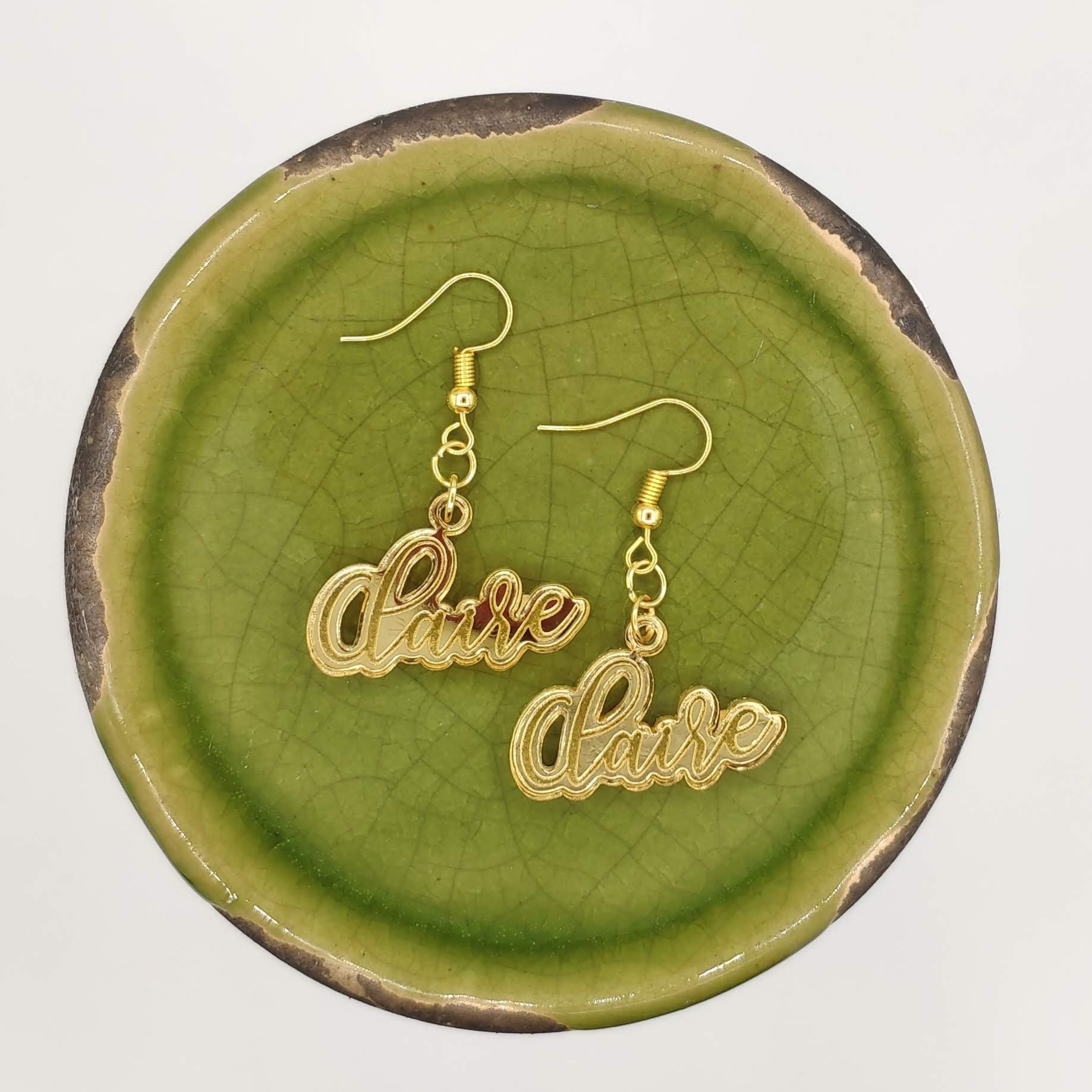 Benutzerdefinierte Personalisierte Name Spiegel Acryl Ohrringe von iPersonalizediT