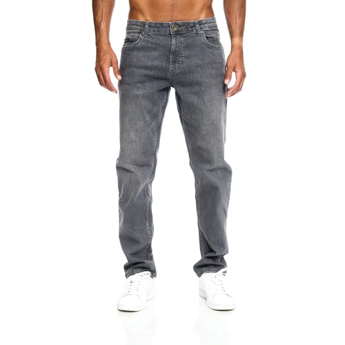 iProfash Herren Jeans Hose Stretch Übergröße 5 Jeanshose Straight-Cut Regular Fit 305 (305-Jeans) Grau W36 / L32 von iProfash