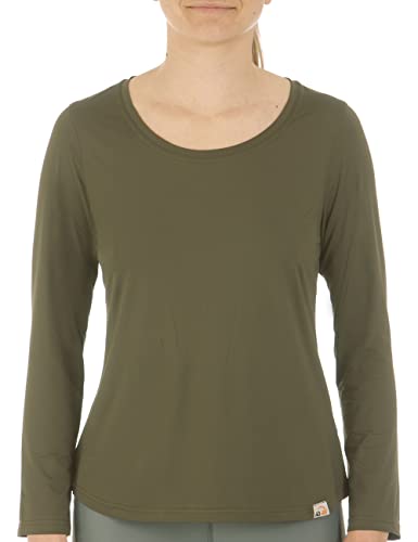 UV Free Langarm Shirt, Rundhals Damen (XXL, Olive) von iQ-UV