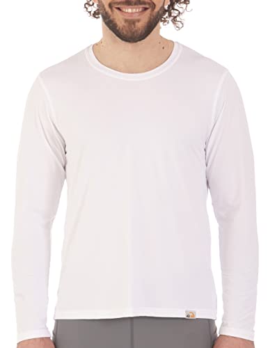 UV Free Langarm Shirt, Rundhals Herren (L, Weiß) von iQ-UV